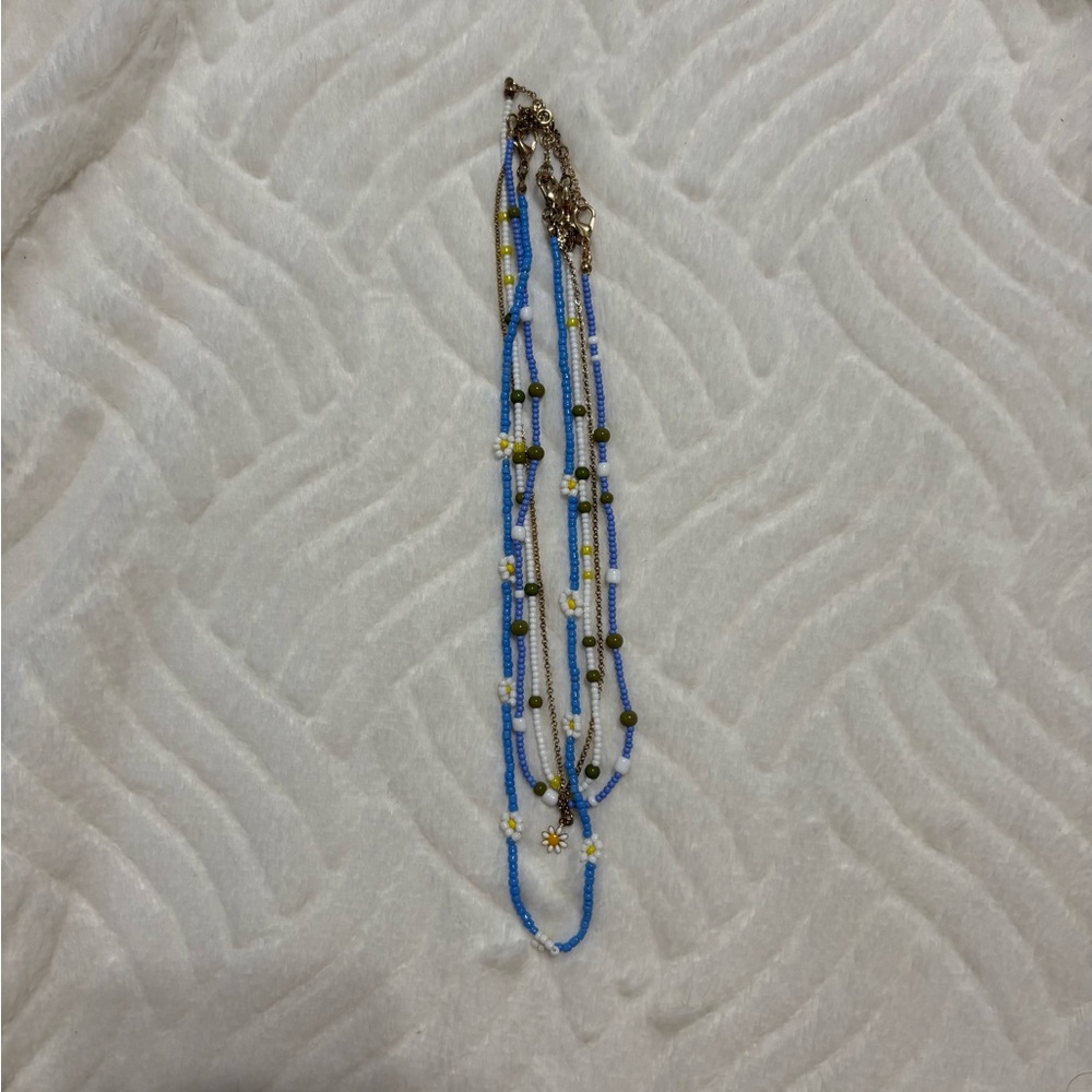 American Eagle Outfitters Blue and Gold Multi-Strand Necklace